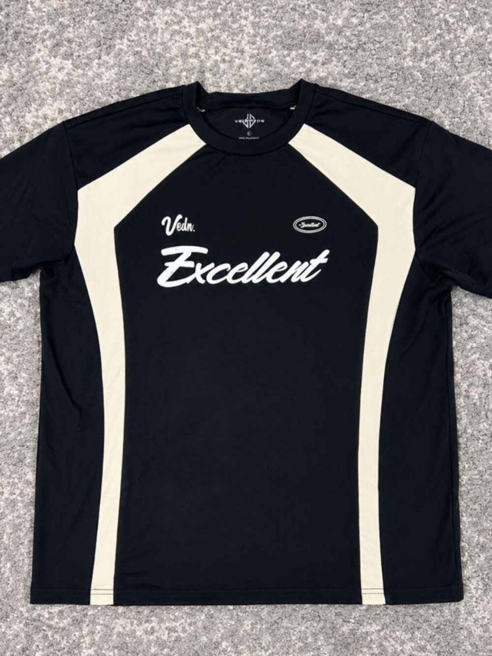Velour Excellent Black Cream Y2K Racing Jersey T-Shirt